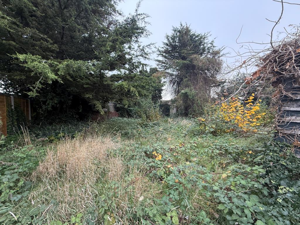 Lot: 154 - TWO-BEDROOM END-TERRACE HOUSE FOR IMPROVEMENT - Other view of overgrown garden